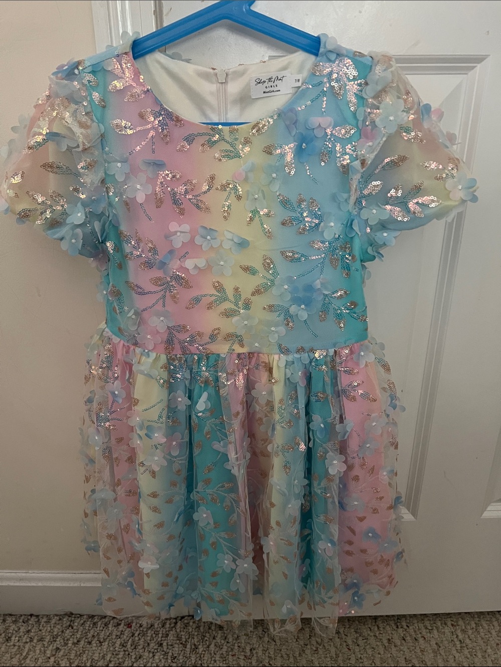 Sparkle N Spring Girls' Pastel Floral Dress
